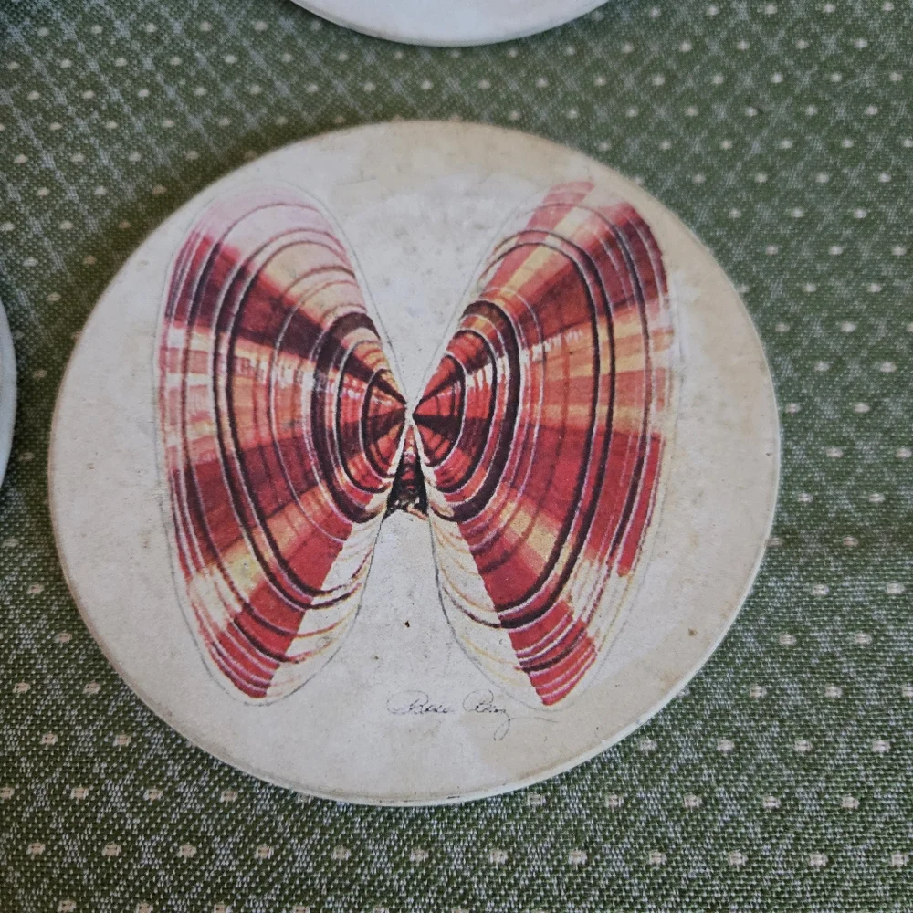Stone Seashell Design Coasters With Cork Backing - Set of 4